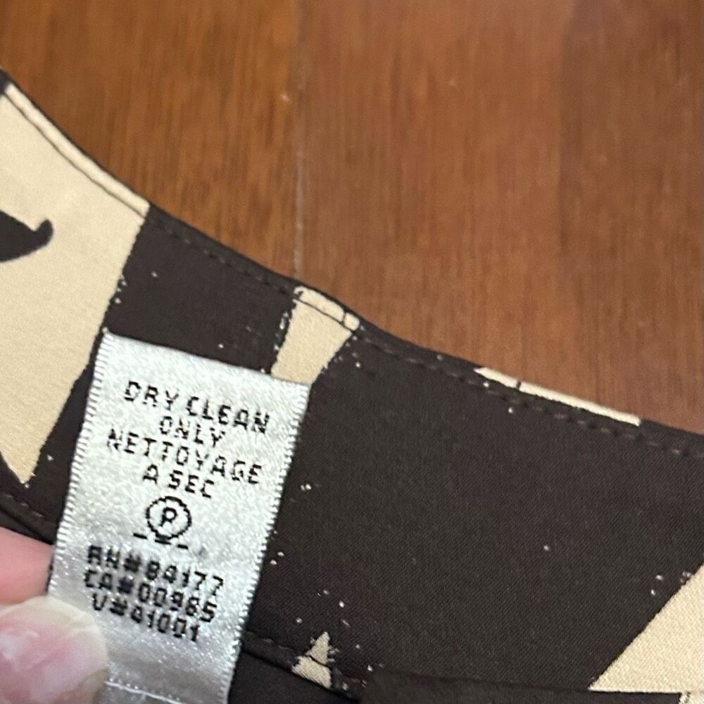 Diane Von Furstenburg women's brown palm floral print 95% silk blend dress‎ size - Picture 4 of 6